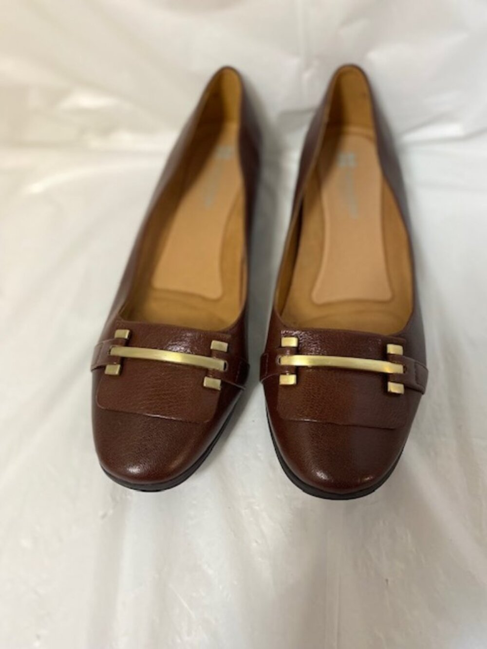 Naturalizer Joyce -Brown Leather Slip-on flat Loafer, women's size 10M